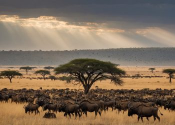 african-savannah-with-wildebeest-migration